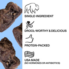Spot & Tango Bison Bites friandise lyophilisée rein de bison, source de protéines.