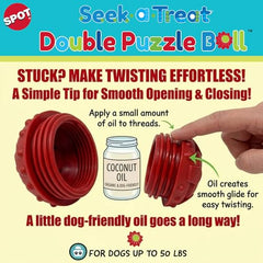 SPOT Seek-A-Treat Balle-Puzzle Double stimule mentalement votre chien pendant le jeu.