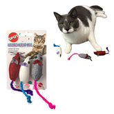 SPOT Souris en jute interactives rouge stimulant la chasse en intérieur.