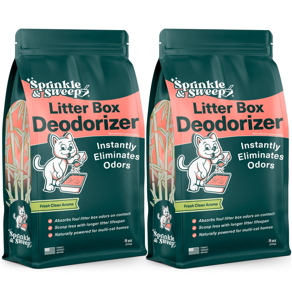 Sprinkle & Sweep desodorisant litter chat absorbant coco, reduit odeurs durablement.