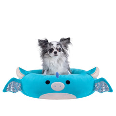 Lit doux Tatiana Dragon par Squishmallows, parfait pour des câlins et siestes.
