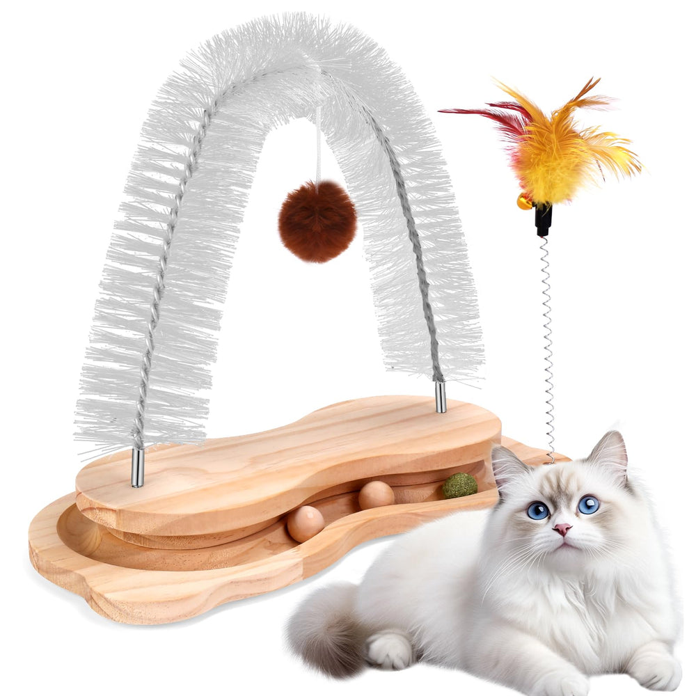 SSAWcasa arc brosse auto-grooming pour chats, massage apaisant.