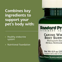 Standard Process Inc. poudre-soutien-multisysteme-chien-04 sert de base nutritionnelle pour associer d'autres formules.