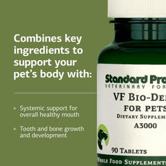 Standard Process VF Bio-Dent : emballage clair et dosages faciles à suivre.