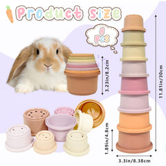 Starfa Lab coupes emboitees colorées pour lapin et cobaye, jeu et cache friandises.