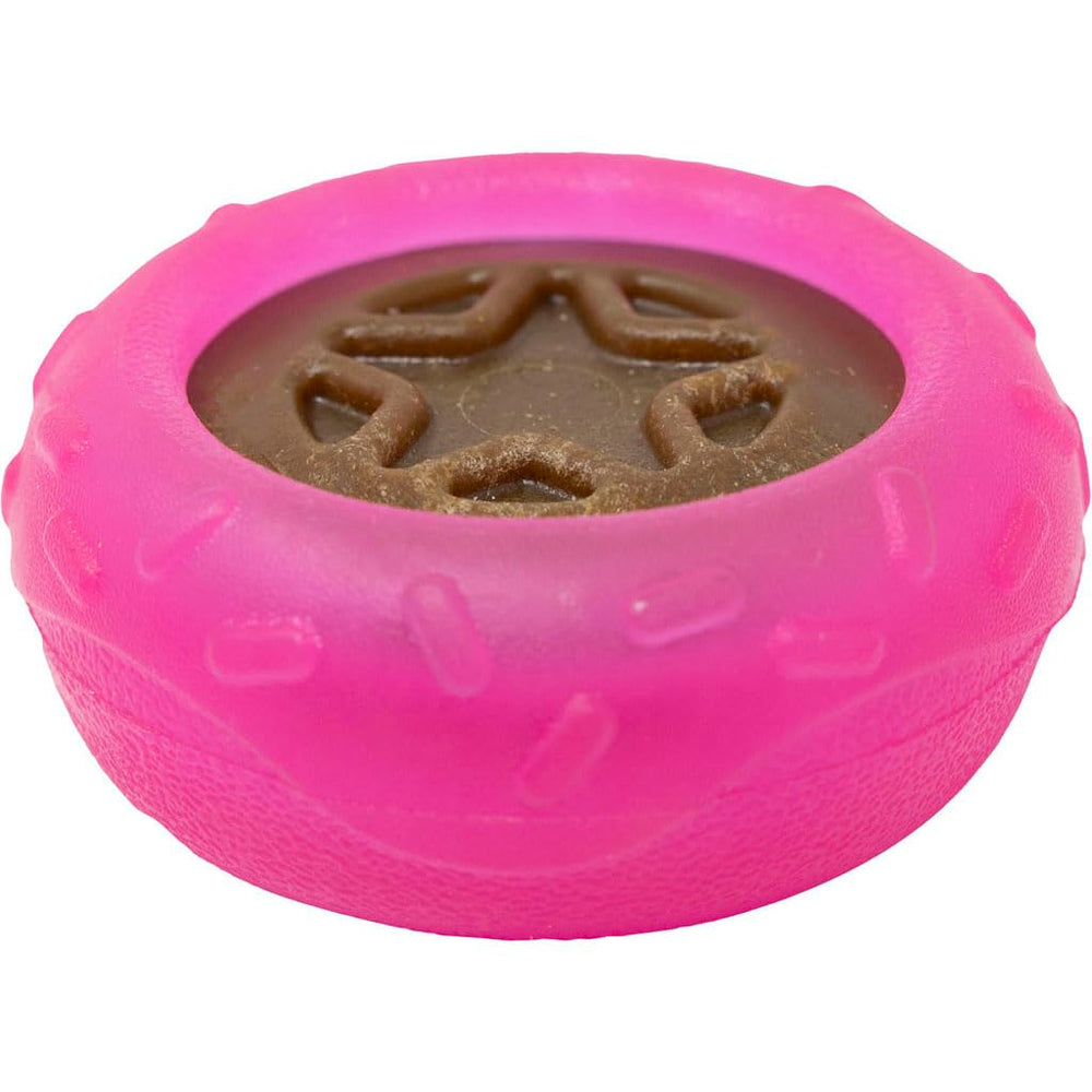 Jouet Starmark Beignet Friandise pour chien, forme donut, stimule l'interaction et le jeu.