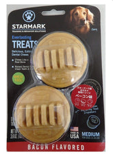 Starmark Everlasting Bacon : os dentaire pour chien moyen, goût bacon apprécié.