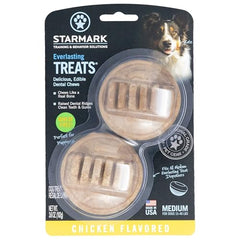 Starmark Everlasting Treat moyen au poulet – texture crêtes dentaires favorisant le nettoyage des dents.