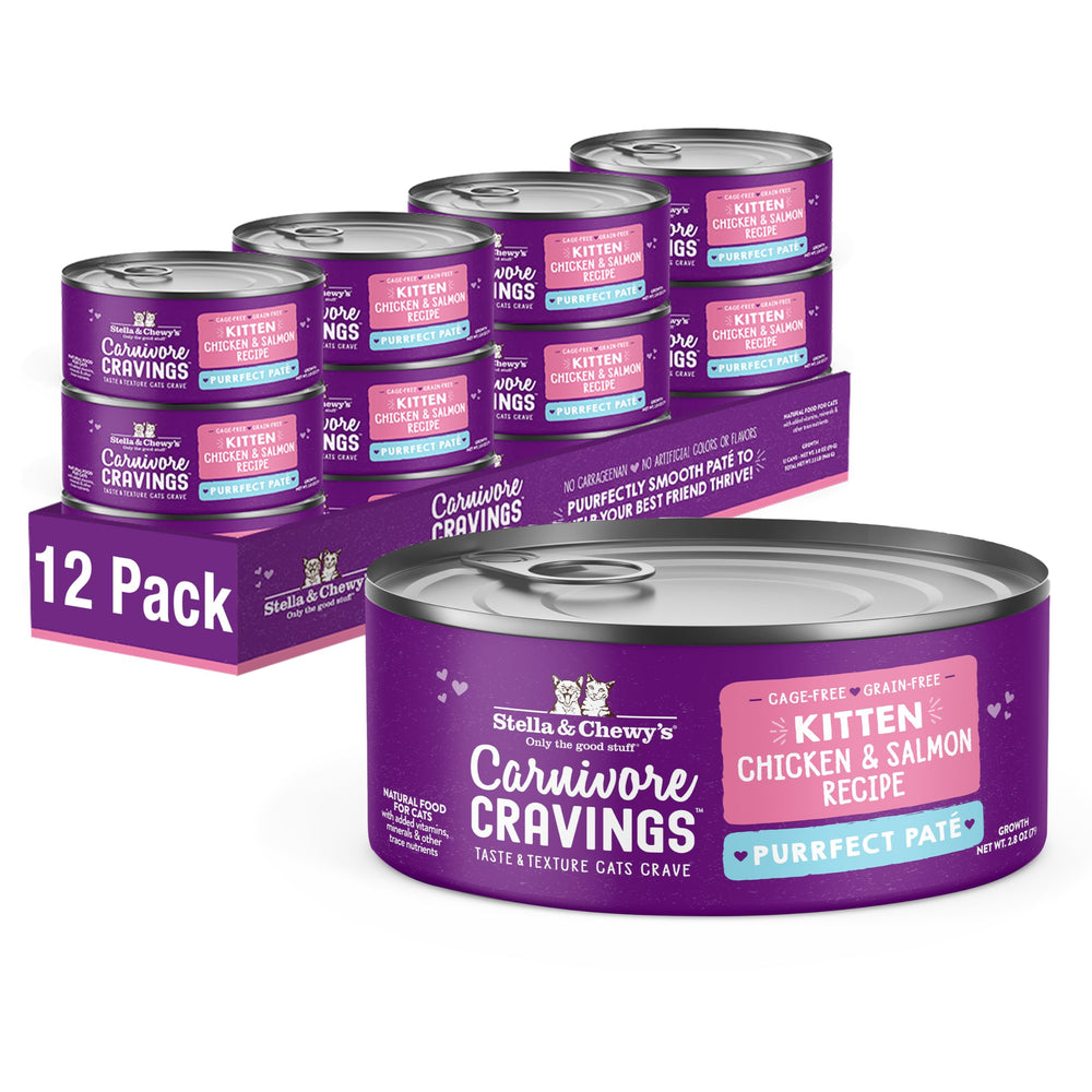 Stella & Chewy's Carnivore Cravings Purrfect Paté poulet et saumon, paté irrésistible pour chatons.