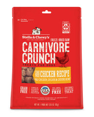 Friandise Stella & Chewy's Carnivore Crunch en sachet poulet, parfaite pour l'entraînement.
