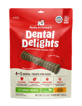 Emballage Stella & Chewy's Dental Delights, friandises dentaires attractives pour chiens.