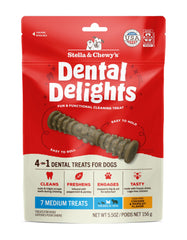 Stella & Chewy's Dental Delights – paquet poulet lyophilisé, friandise dentaire pratique pour chien.