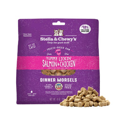Stella & Chewy's morsels freeze-dried chat saumon-poulet, friandise protéinée pour chats actifs.