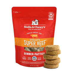 Emballage Stella et Chewy's – pâties lyophilisées faciles à stocker.