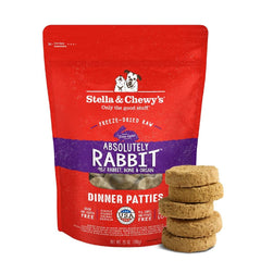 Stella & Chewy's galettes lyophilisées lapin, repas principal attrayant pour chiens difficiles.