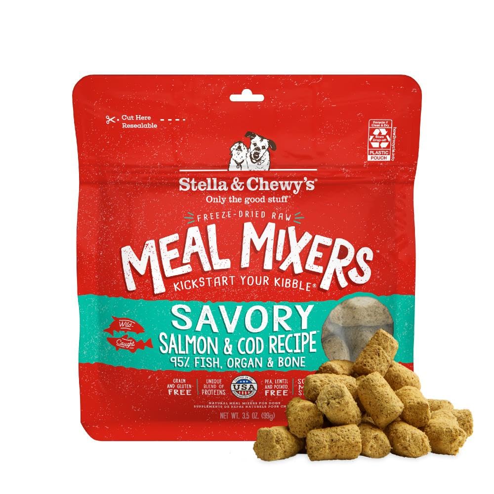 Stella & Chewy's saumon cabillaud lyophilisé – morceaux appétissants qui séduisent les chiens difficiles