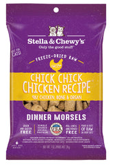 Morceaux Stella & Chewy's poulet séché, appétit déclenché et protéines naturelles.
