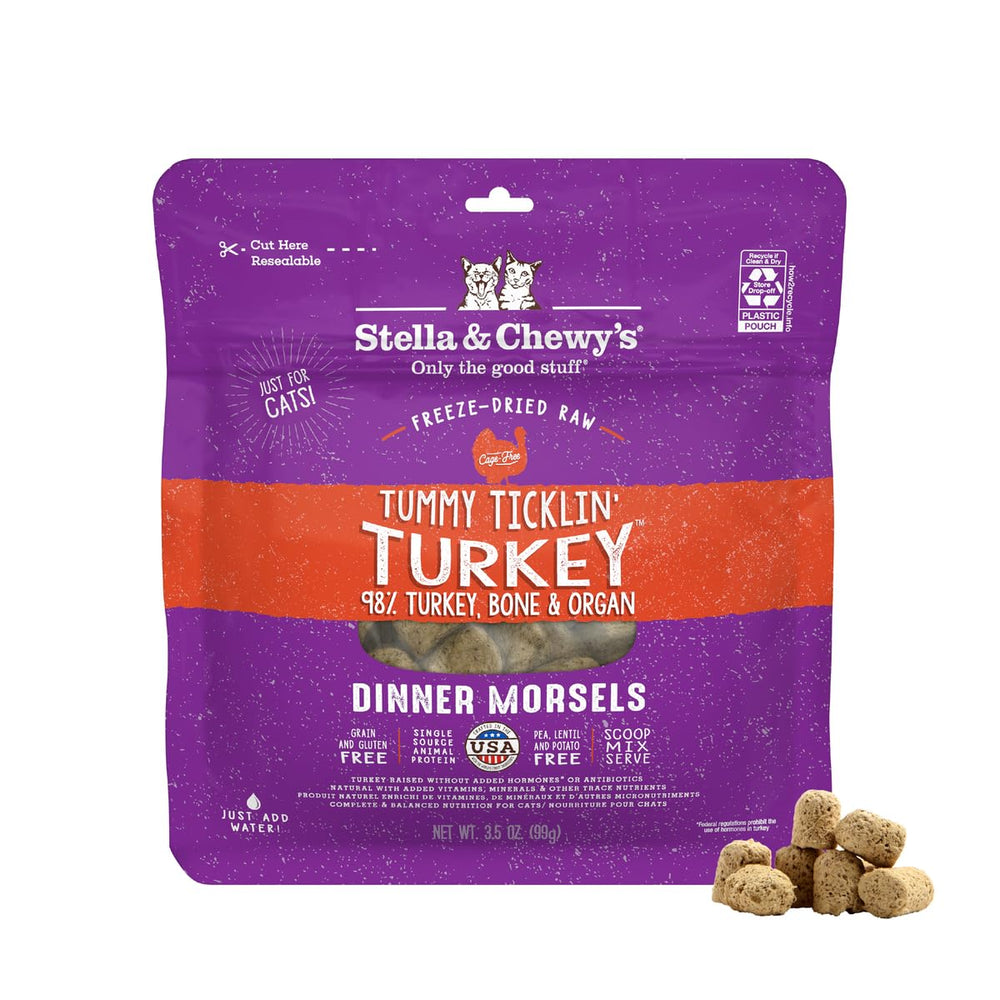 Stella & Chewy's morsels chat dinde : emballage prêt à l'emploi et nutrition riche