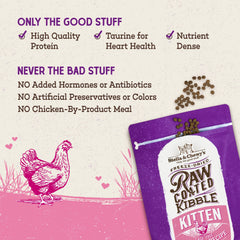 Poulet cage-free est l'ingrédient principal dans Stella & Chewy's croquettes chaton.