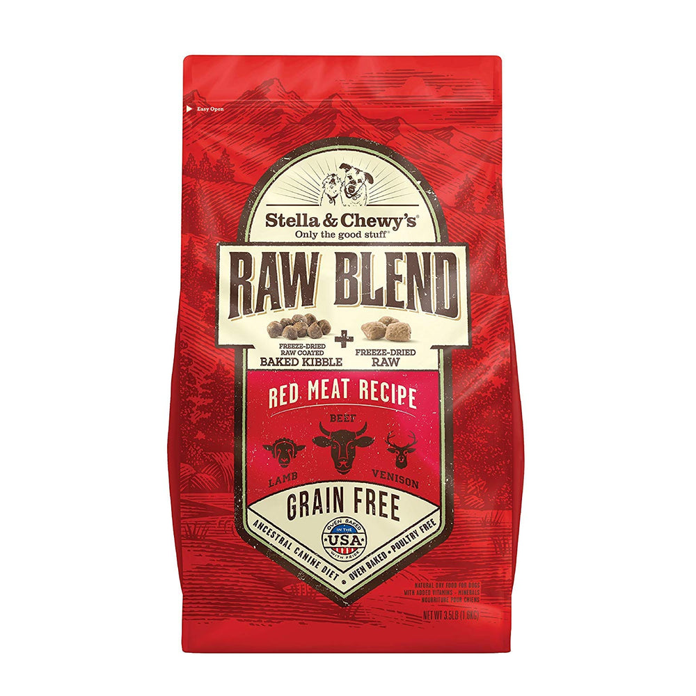 Stella & Chewy's Raw Blend Viande Rouge croquettes pour chien, soutien potentiel à l'appétit et énergie.