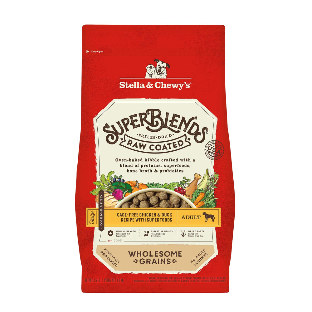 Sac Stella & Chewy's SuperBlends poulet et canard, sac de 1,6 kg, repas complet.