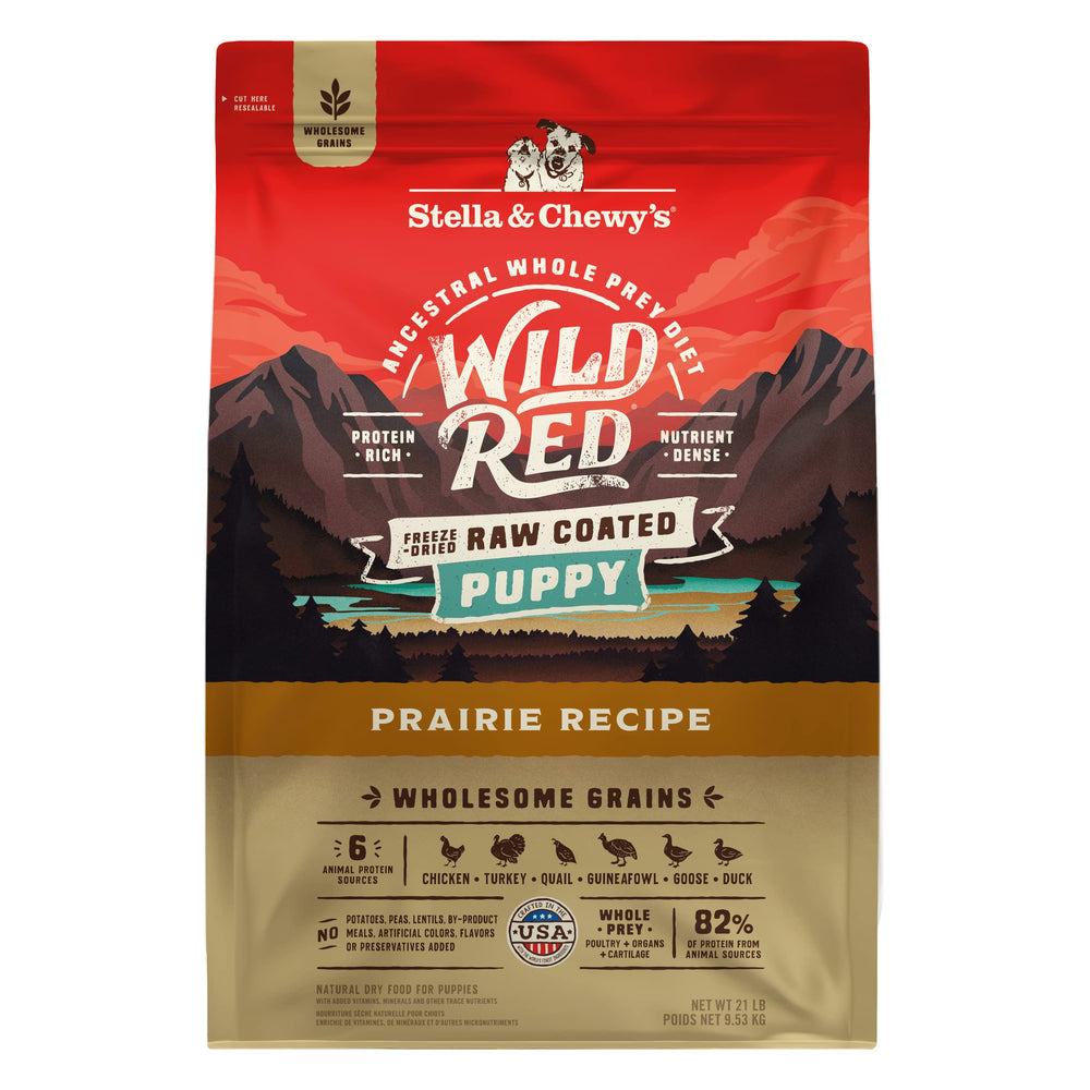 Sachet Stella & Chewy's Wild Red, sac de 9,5 kg, croquettes riches en protéines.
