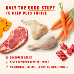 Variété Wild Red: affichage des 3 saveurs pour tester les préférences du chien.