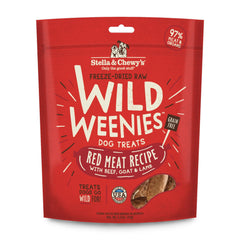 Friandises Stella & Chewy's Wild Weenies dans un sachet pratique, parfait pour l'entraînement.