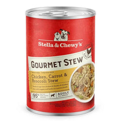 Stella & Chewy's ragout poulet sans cage avec carotte et brocoli, goût riche et nourrissant.