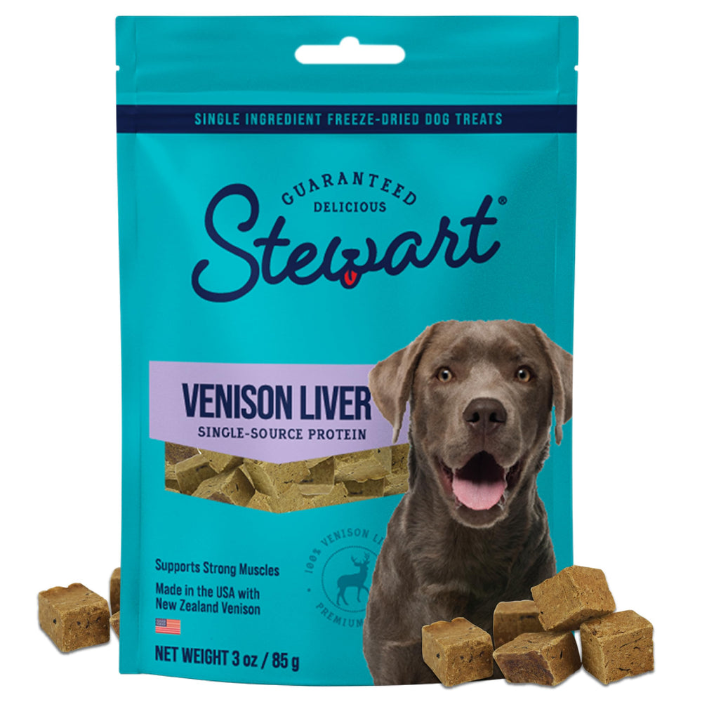 Stewart foie de venaison : sachet 3 oz, récompense protéinée pour entraînement.
