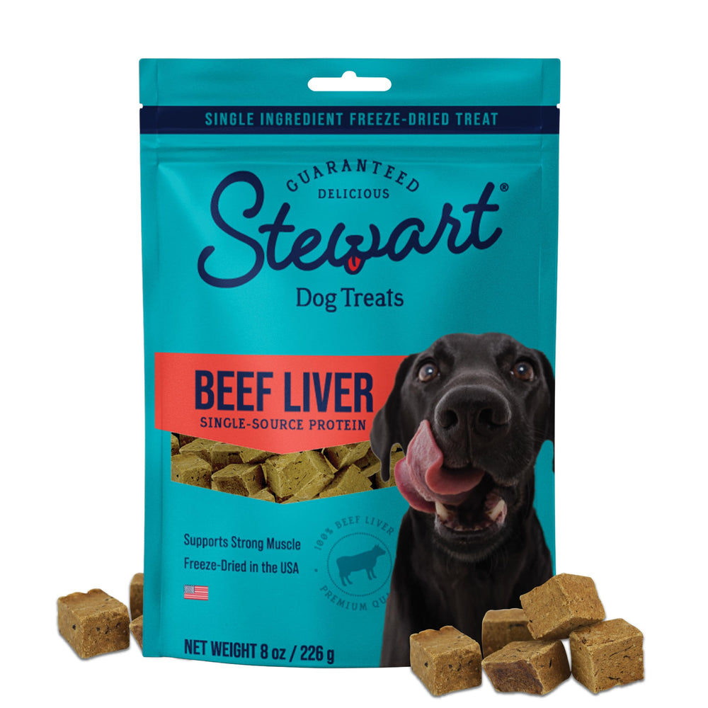Friandise Stewart foie-boeuf séché pour chien, parfaite pour l'entraînement.