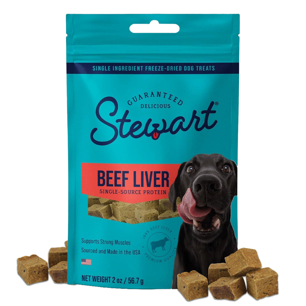 Stewart - sachet 56g foie boeuf séché, récompense idéale pour l'entraînement.