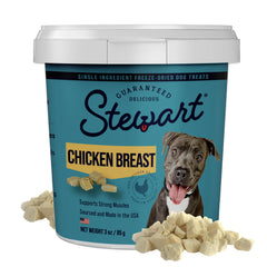 Stewart tube-poitrine-poulet-seche-3oz: récompense riche en protéines pour l'entraînement.