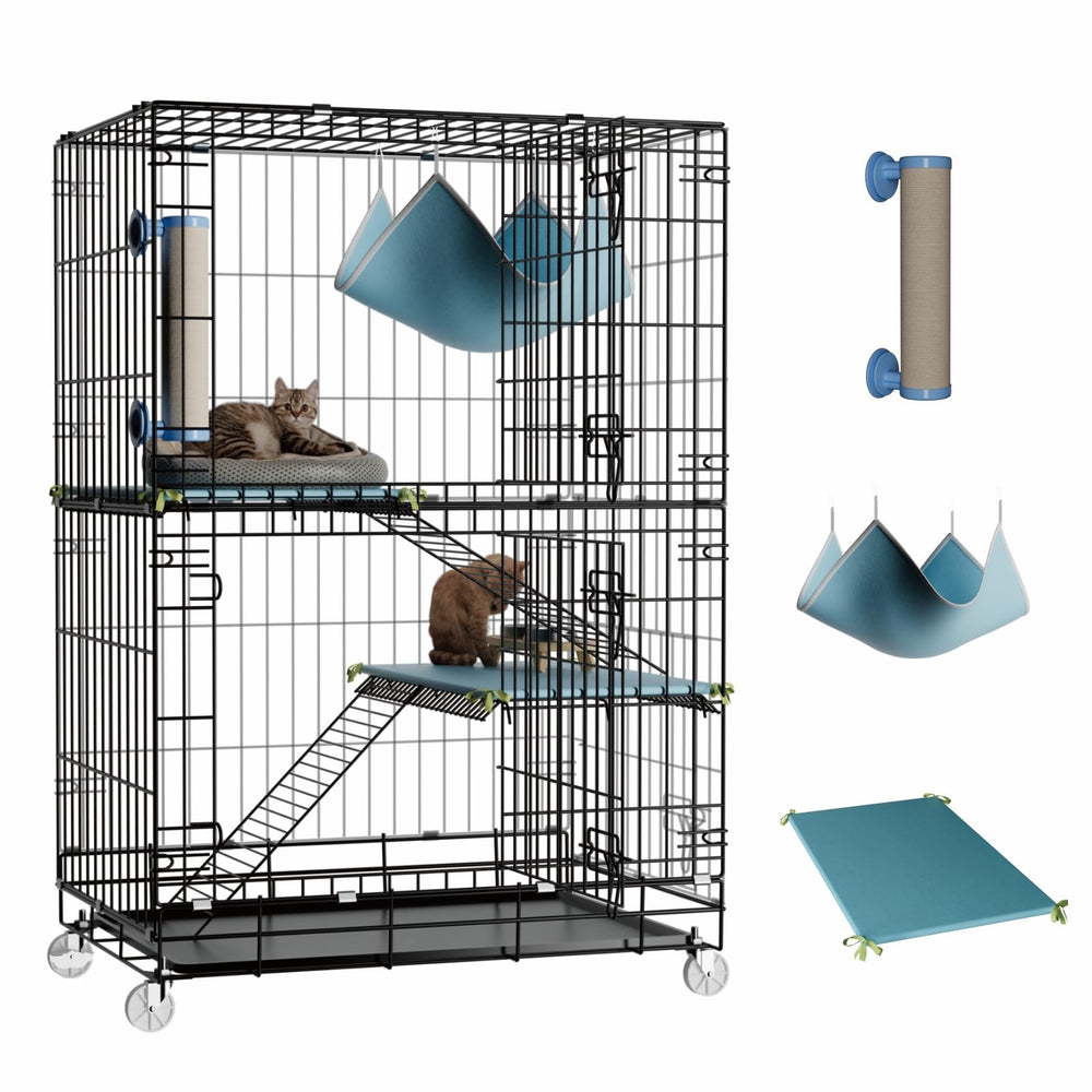 STILLCOVE cage-chat 3-niveaux amovible: espace spacieux pour chats.