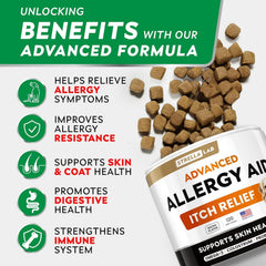 STRELLALAB bouchées allergie chien omega3, premier plan sur des ingrédients naturels.