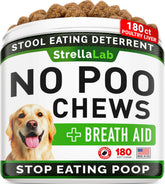 STRELLALAB bouchées deterrentes coprophagie – paquet visible et hygiène améliorée pour chien.