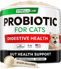 StrellaLab Poudre Probiotique pour Chats — mélange facile dans l'alimentation.