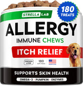 StrellaLab Chien Allergie: emballage clair et promesse naturelle.