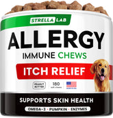 Gomme StrellaLab pour chien – soulagement allergie et Omega-3
