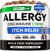STRELLALAB pour chien, friables allergie-relief : soutien immunitaire et démangeaisons.