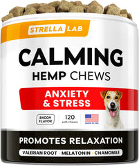 STRELLALAB friandises apaisantes chien en bouteille favorisant le calme lors des feux d'artifice.