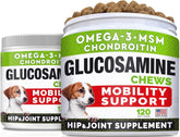 STRELLALAB glucosamine pour grands chiens, bouteille pratique, soutien potentiel à la mobilité quotidienne.