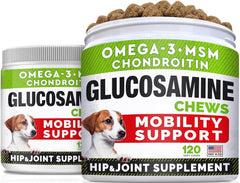 STRELLALAB glucosamine pour grands chiens, bouteille pratique, soutien potentiel à la mobilité quotidienne.
