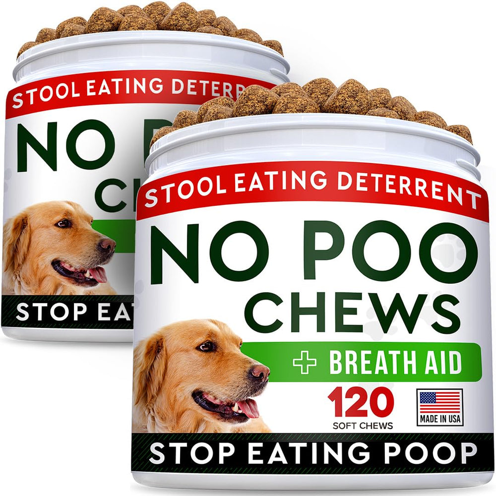 STRELLALAB No Poo Treats: emballage visible, soutien digestif pratique pour chiens.