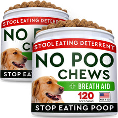 STRELLALAB No Poo Treats: emballage visible, soutien digestif pratique pour chiens.