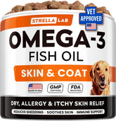 STRELLALAB Omega3 pour chiens – bouchée poisson soutient peau et pelage.