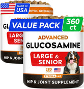 STRELLALAB Senior – bouchées glucosamine chondroïtine en bouteille, 360 unités, soutien articulaire potentiel.