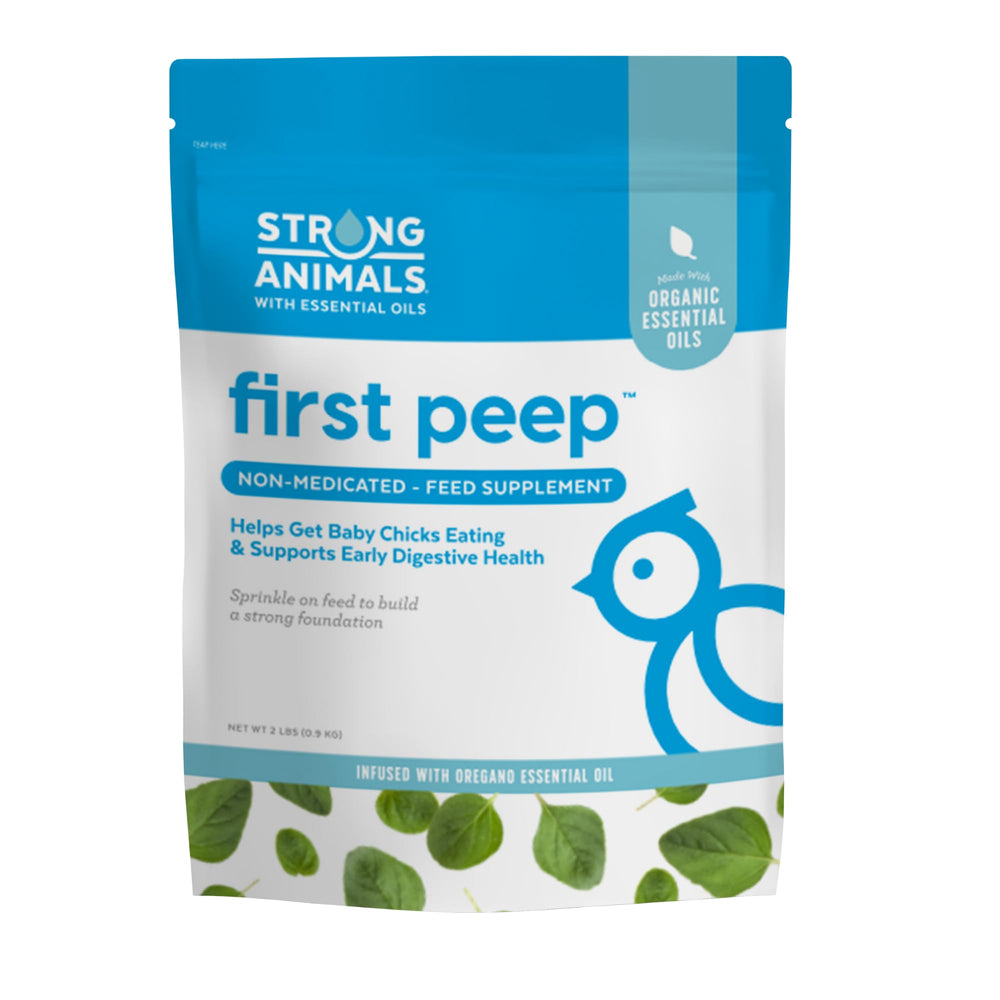 Strong Animals First Peep – Pochette de 2 livres facilitant l'alimentation des poussins.