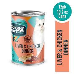Strongheart boîte chat poisson blanc et poulet, saveur nutritive.