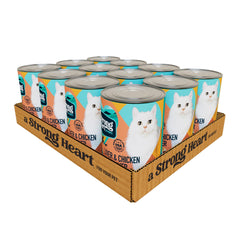 Strongheart boîte chat poulet et foie, repas riche en protéines.